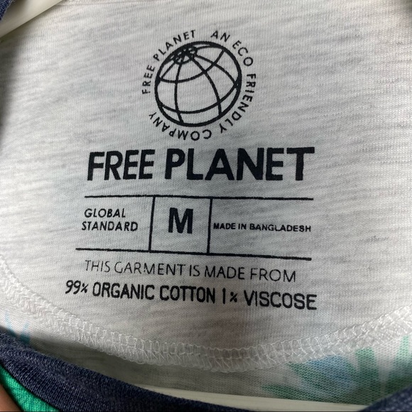 Free Planet Eco Friendly Organic Cotton Tropical Palm Flamingo Parrot T-shirt - Picture 4 of 8